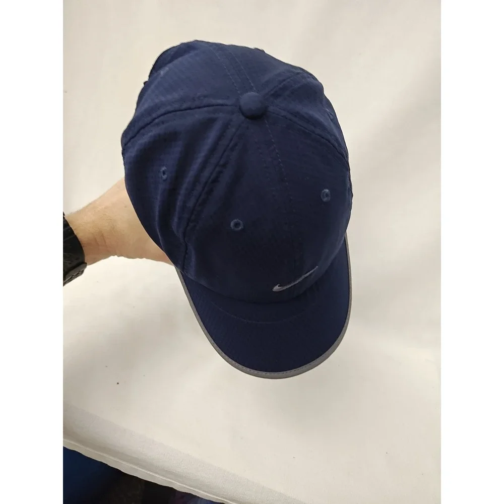 VINTAGE Nike Hat Cap Men's Blue StrapBack‎ Grey Tag Swoosh Running 209427-451